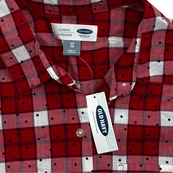 Old Navy Red Plaid Button Up NWT - Womens Size XS - Picture 2 of 5